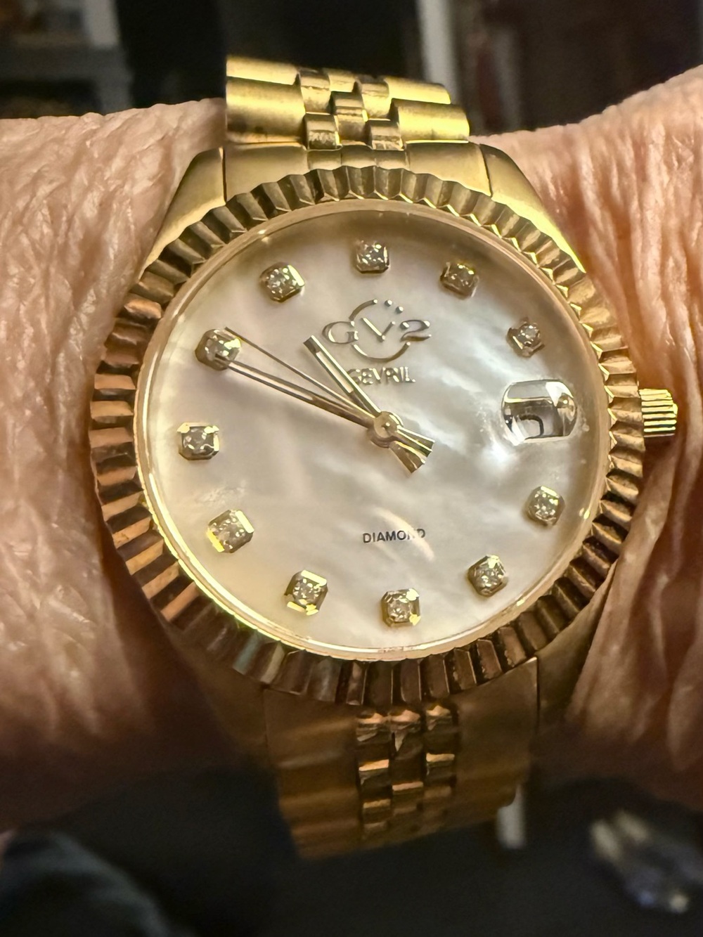 Swiss Gold Tone Stainless Steel Women's Bracelet Watch